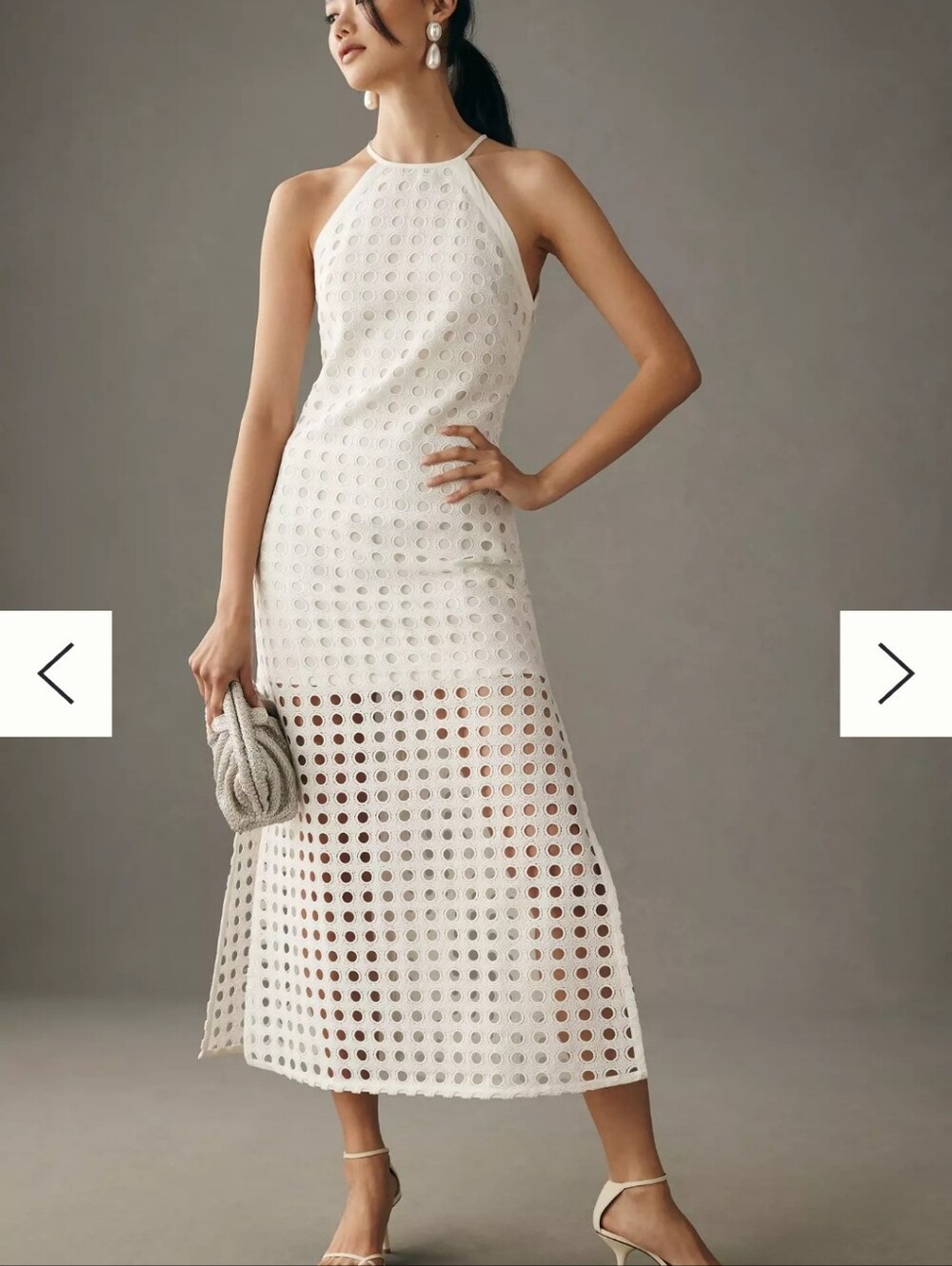Anthropologie White Eyelet Halter Maxi Dress - Picture 6 of 6